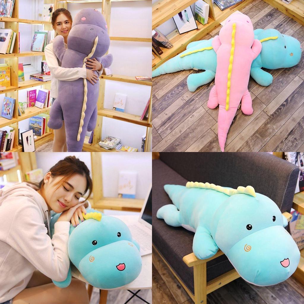 Adorable Dinosaur Stuffed Toy Plush Doll For Girls Comforting Home Decor Pillow