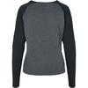 T-shirt manches longues anthracite/noir - URBAN CLASSICS - Ladies Contrast Raglan Longsleeve