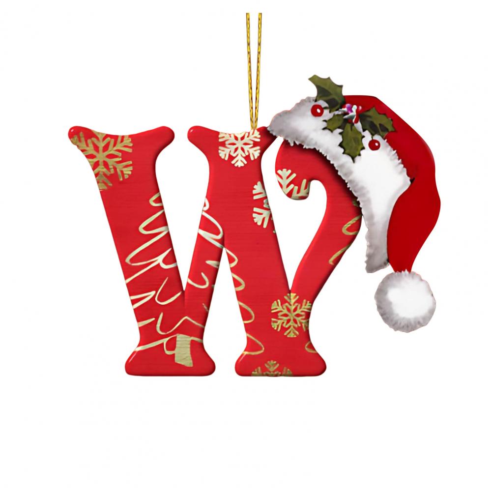 Christmas Tree Letter Decorations Ornaments Set with Santa for Home Holiday