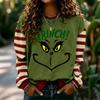 Women's Trendy Long Sleeve Neck Pullover Sweatshirt with Christmas Print for Winter Holiday