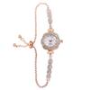 Women's Rhinestone Quartz Bracelet Watch - Fashionable Pull-Out Style
