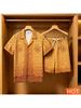 Gradient Pattern Shirt and Shorts Set Summer Men’s Hawaiian Vacation Shirt Set Breathable Men’s Casual Two-Piece Set