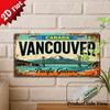 D Flatpc VANCOUVER Metal Sign Outdoor Wall Art Retro Metal Sign Vintage City Travel Decor Scenic Landscape Sign