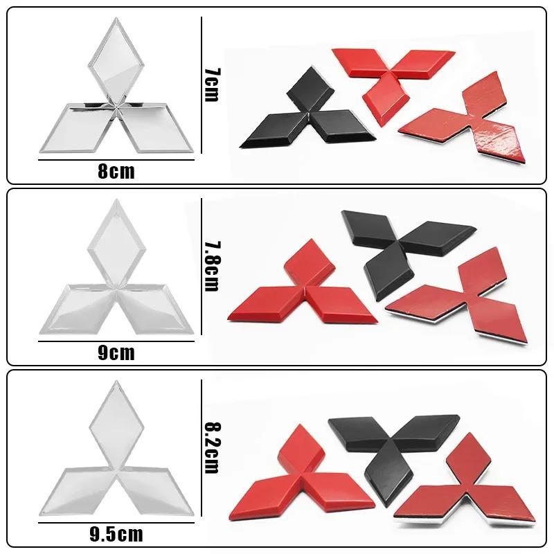 1Pc Car Front Hood Emblem For Mitsubishi Outlander Lancer 9 10 Pajero L200 EX ASX Creative Rear Boot Trunk Logo Auto Accessories