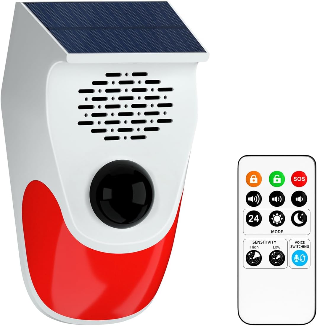 

Солнечный голосовой оповещатель. Инфракрасный детектор человеческого тела. Высокодецибелная звуковая и световая сигнализация с несколькими режимами работы. remote controller version разноцветный