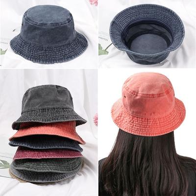 Moda Casual Exterior Protección Solar Algodón Gorra de Pescador Sombrero Cubo Sombrero para el Sol Plegable
