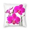 Orchid Flower Square Pillowcase Polyester Linen Velvet Creative Zip Decorative Throw Pillow Case Home Cushion Cover X