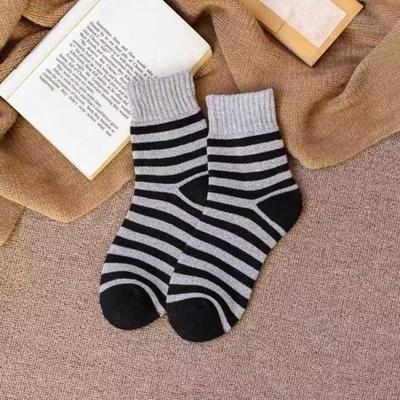 Yousheng Herren Gestrickte Socken mit Streifen Verdickt Warm Gerippt Frottee Socken Winter Thermisch Freizeit Socken für Sport Tägliche Besorgungen Arbeitskleidung