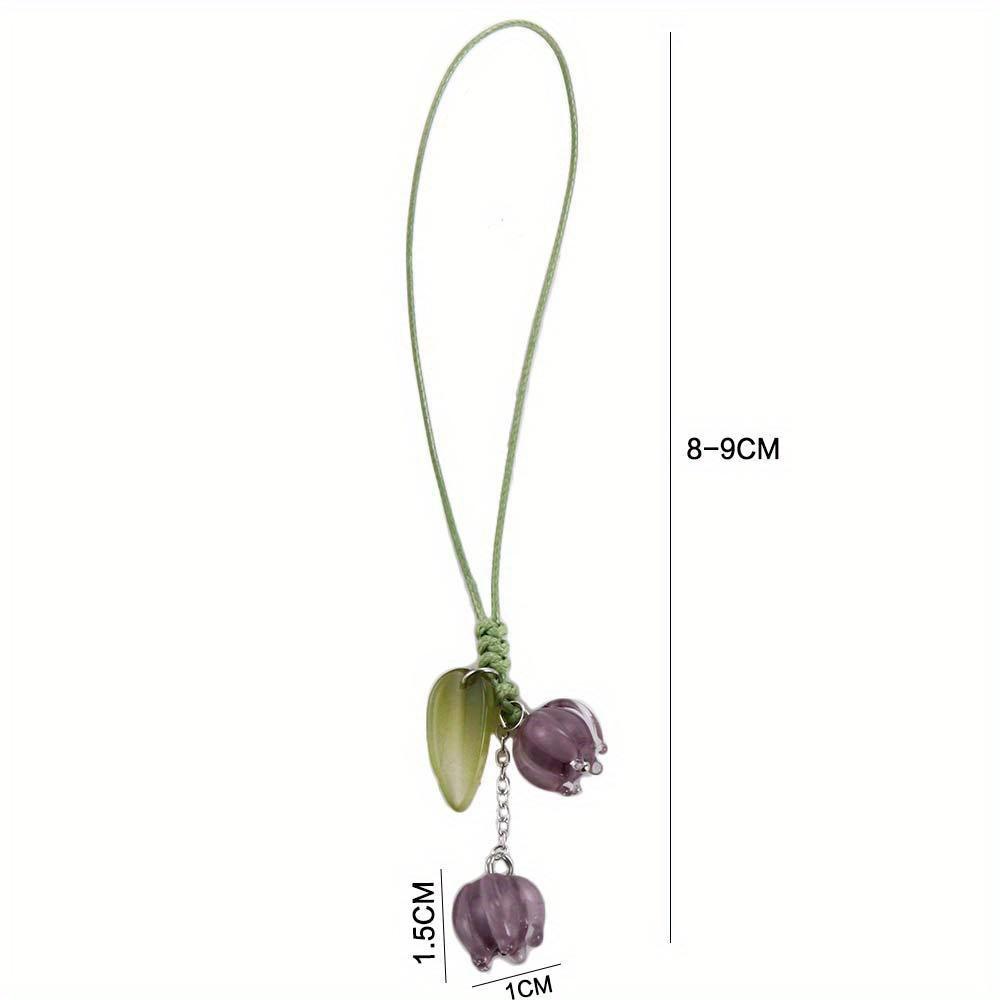 Cute Tulip Flowers Strap Lanyards Charms for Mobile Phone Case Keychain Car Key Chains Headset Cover Hang