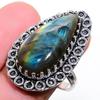 Labradorite Gemstone Handmade 925 Sterling Silver Jewelry Ring Size 7.5