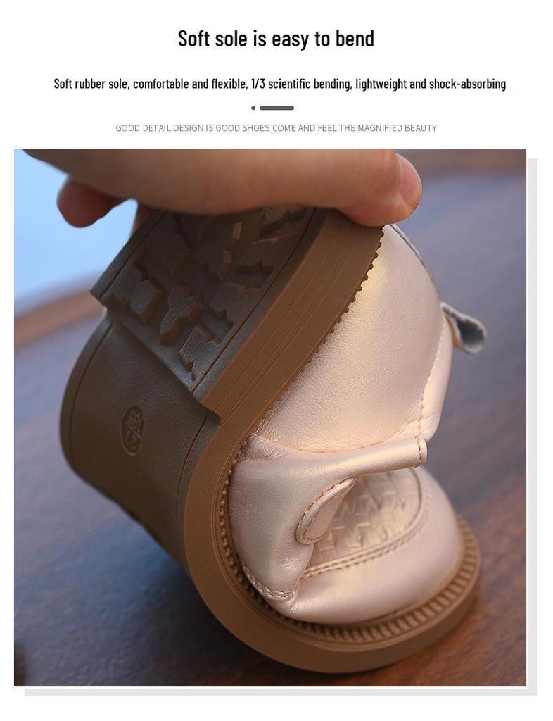 2025 Mädchen Leder Prinzessin Schuhe mit Schleife - Frühling/Herbst Kollektion