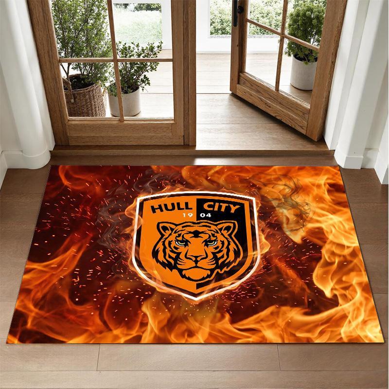 Hull City Fußball Design Kristall Samt Teppich Weiche Dekorative Matte für Schlafzimmer Eingang