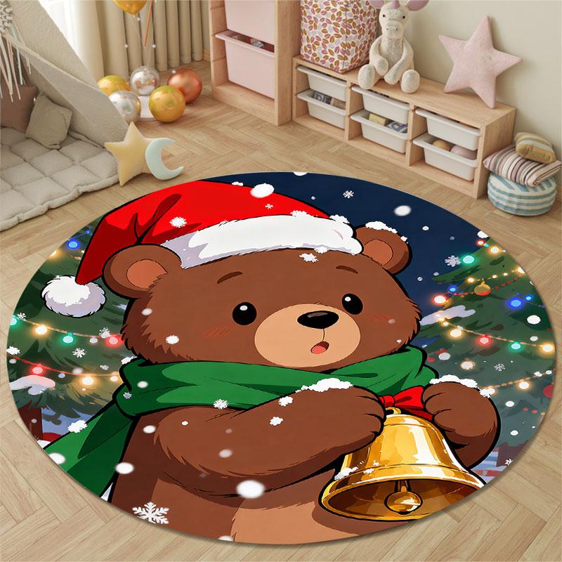 Cozy Round Fox Multicolor Rug Pad, Non-Slip Floor Mat for Family Room