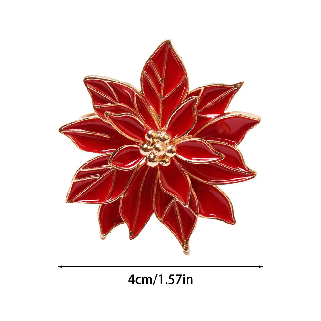 1Pc Napkin Rings Christmas Flowers Napkins Holder For Holiday Table Decoration Wholesale