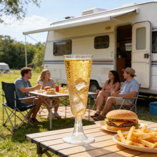 20/40Pcs Disposable Champagne Glasses 150ml Clear Plastic Flutes Stemmed Wine Glasses for Weddings Parties Lightweight Shatterproof Party Cups