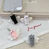 Cartoon Flocking Cat Pendant Keychain Y2K Butterfly Wings Key Ring For Women Girls Cute Camera Bag Pendant Decoration Gifts
