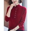 New sweater semi-turtleneck bottoming shirt medium and old women's autumn and winter clothes with knitted warm and thickened inside
