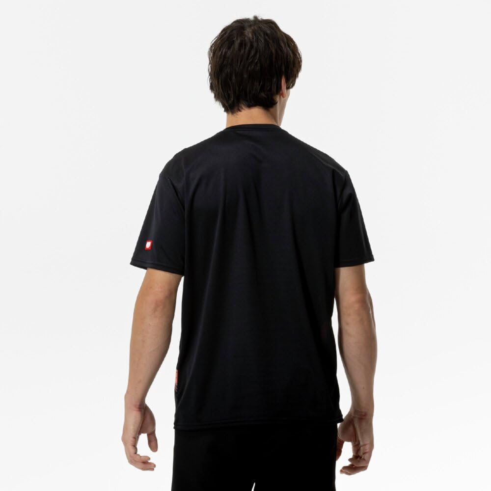 Mizuno Table Tennis Game Shirt, Short Sleeve, JTTA Certified, Moisture-Wicking, Quick-Drying, Unisex, 82JAC103, Black