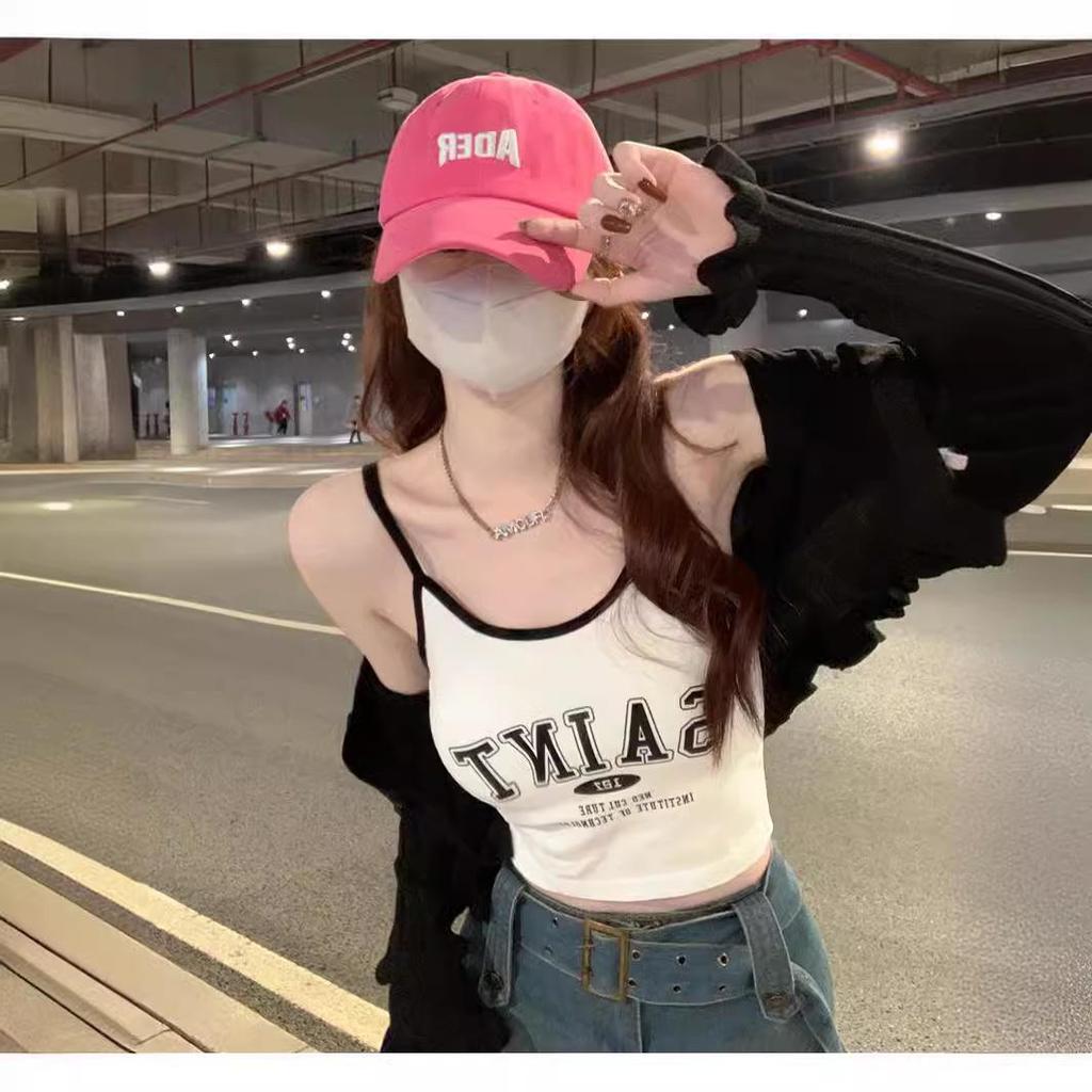 Women's Summer Spaghetti Strap Letter Print Vest - Hot Girl Style