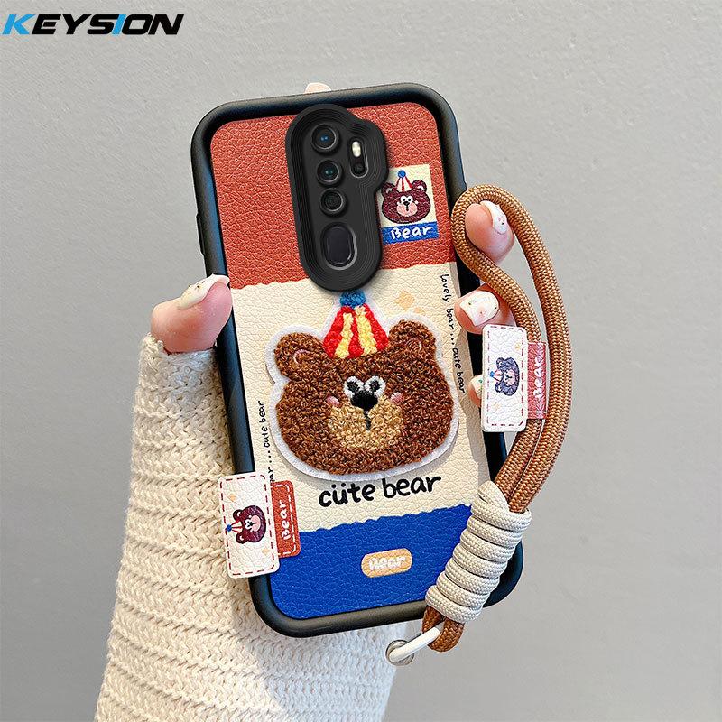 

KEYSION Мультяшный Милый Плюшевый Вышитый Чехол для OPPO A5 2020 со Шнурком Мягкий Силиконовый Противоударный Чехол для Телефона для OPPO A9 2020 for OPPO A9 2020