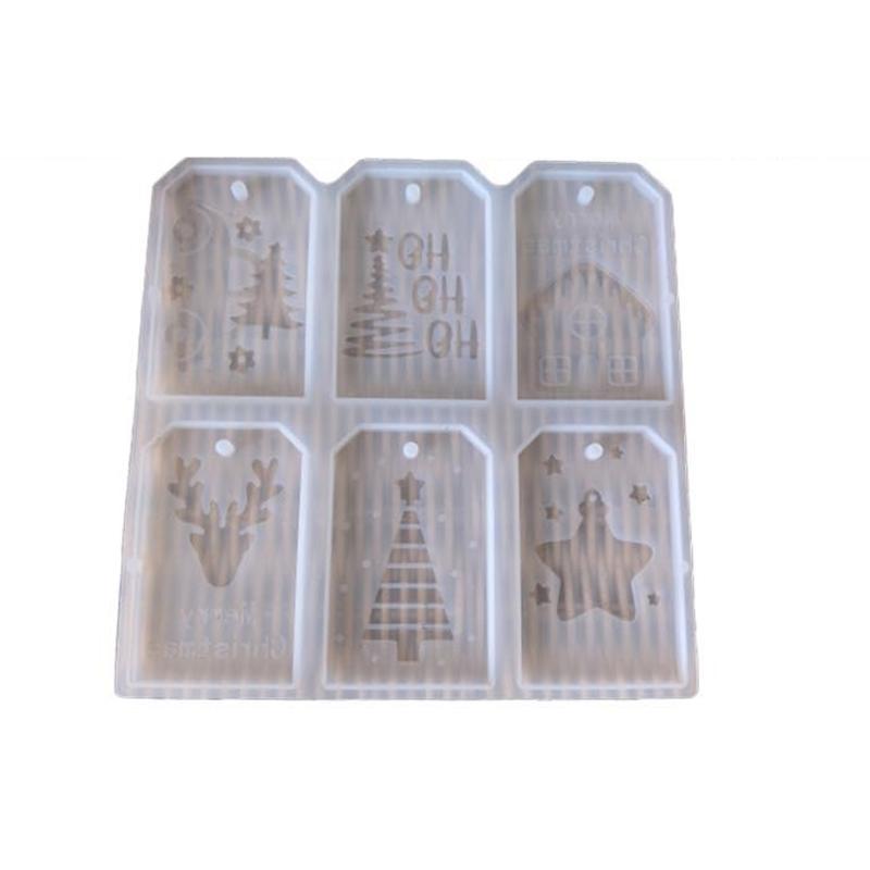 

Christmas Ornament Resin Mold Pendant Mold Bookmarks Resin Mold with Hole for Epoxy Resin Casting Keychains Jewelry Mold 1