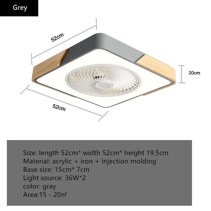

Современный светодиодный потолочный вентилятор с пультом дистанционного управления, лампа для домашнего декора, светодиодное освещение для спальни, гостиной, 110 В, 220 В, мини-деревянные лампы 220V серый