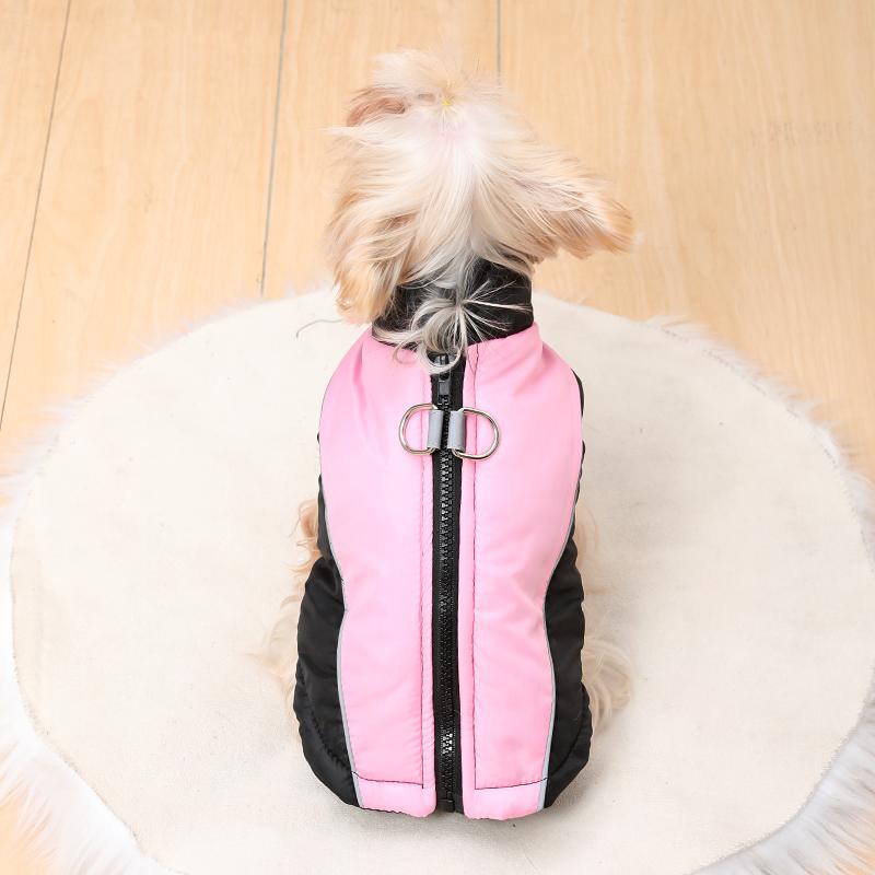 Winddichte Hundekleidung für den Außenbereich für kleine und mittelgroße Hunde mit D-Ring, warme Welpenjacke, Yorkshire-Schnauzer-Haustierkostüm