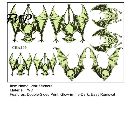 Outdoor Tree Hanging Ornaments Halloween Glow-in-the-Dark Bat Wall Stickers, Luminous Decals, Indoor Holiday Decor Spooky Yard Party Decorations
