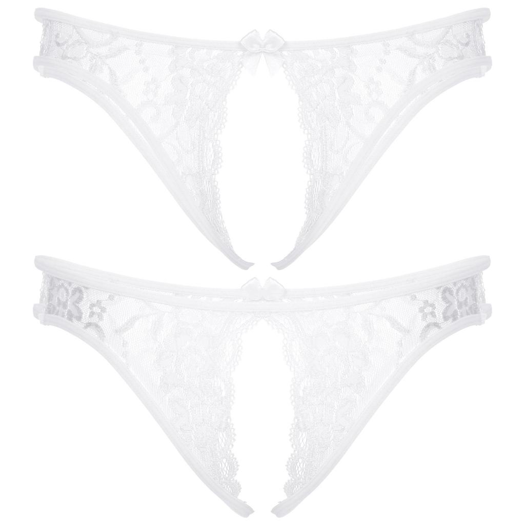 Men Sissy Panties Floral Lace Sheer Hollow Out Low Rise G-String Thongs Crossdresser Lingerie