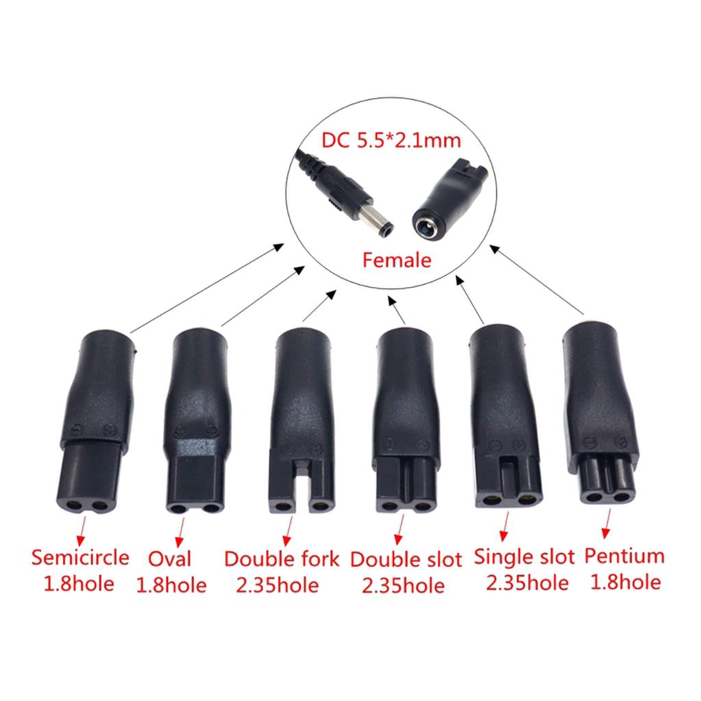 8Pcs/ USB Adapter Cable Line Multifunctional 5.5x2.1mm Female Socket Coverter Connector for Electric Hair S