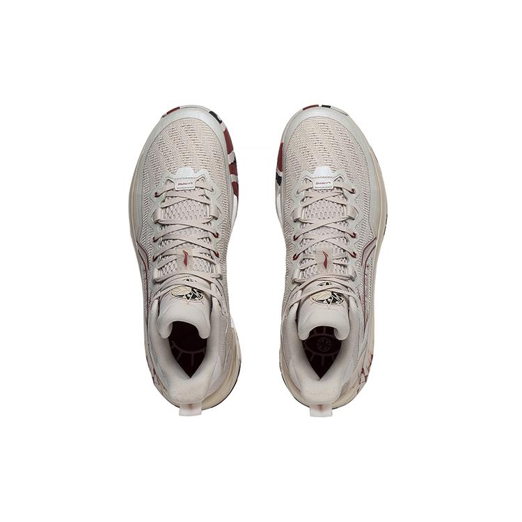 Li Ning Liren 3 BOOM Technology Slip Resistant Support Rebound Mid Top BOOM Technology Basketball Shoes Men's Gray Red ABAS089-5