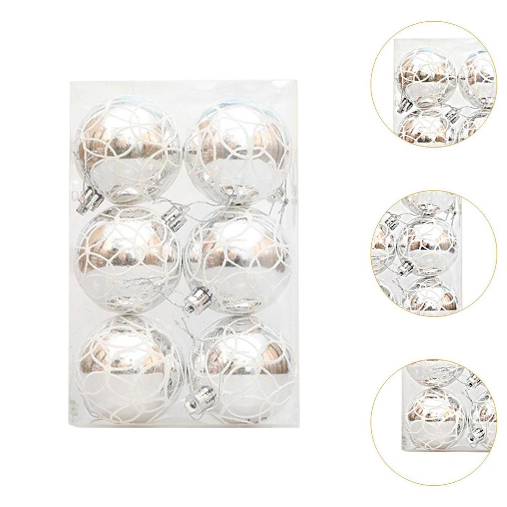 6x Christmas Ball Ornaments Decorative Xmas Balls Baubles 6cm Christmas Tree Hanging Ornaments for Wreath Garland Home Indoor
