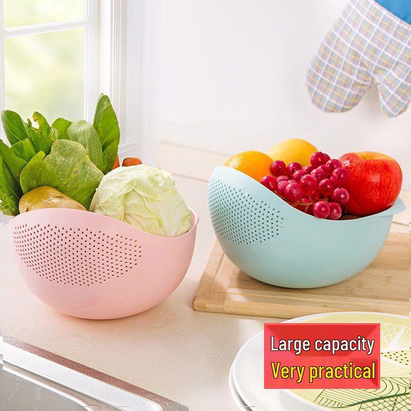Multifunctional Rice Washing Sieve and Drain Basket for Kitchen