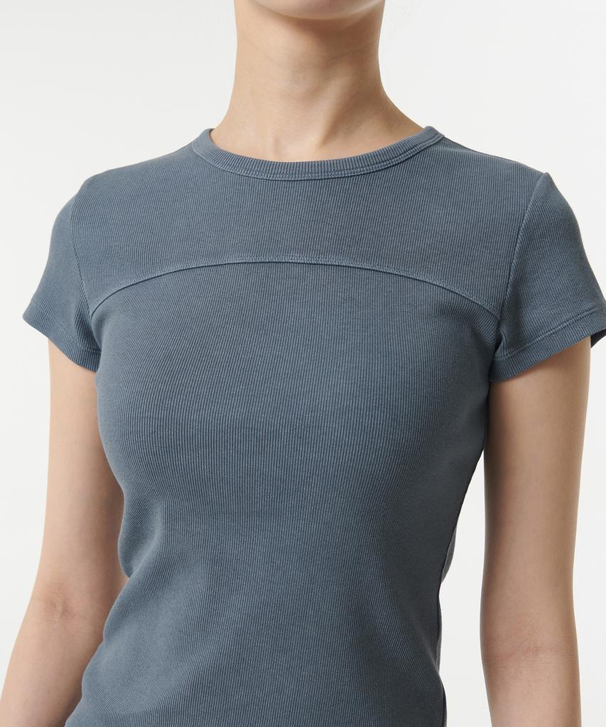 MUSINSA STANDARD WOMAN Women'S Ribbed Pigment Slim T-Shirt [Peacock Blue]