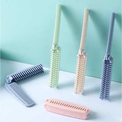 Portable Foldable Dual-Use Comb Hairbrush with Soft Bristles Compact Design for Travel and Daily Use Easy To Carry and Store