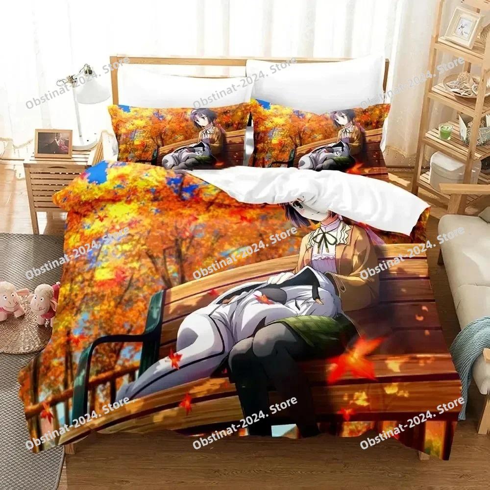 Anime Toji no Miko Kanami Etou Bedding Set Printed Bed Set Duvet Cover Sheet Pillowcase Soft Quilt Cover Full Queen King Size