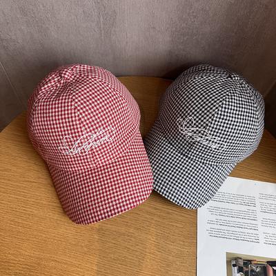 Matching Family Plaid Baseball Cap - Lightweight, Stylish Letter Embroidery, Casual Soft Top Sun Hat for Boys and Girls