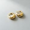 Punk Oval Smooth Metallic Geometric Hoop Earrings Minimalist Style U-shaped Ear Buckle Daily Life Fashion Jewelry Accessories