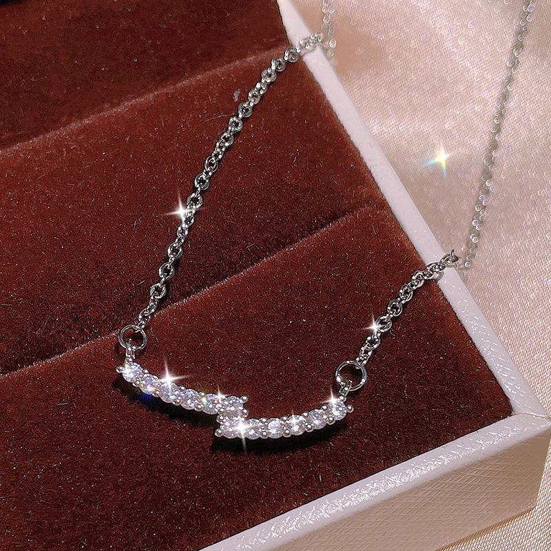 

Новинка 2022 года, новый дизайн, женское ожерелье с подвеской с блестящим белым/синим камнем CZ, модное свадебное ожерелье, универсальные ювелирные изделия