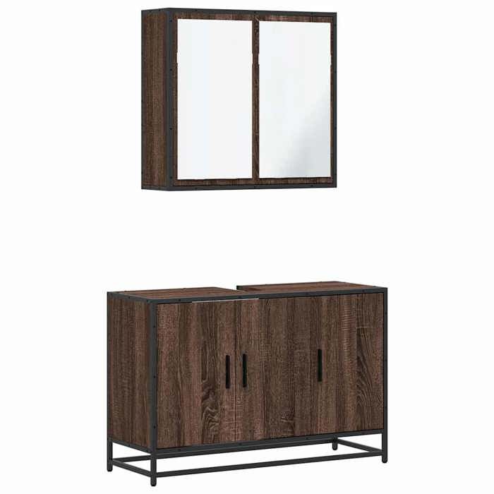 VidaXL Ensemble de meubles de salle de bain 2 pcs Chêne marron 3300894