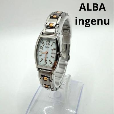 Used ALBA Ingenu Solar Ladies Watch Combi Color Tonneau Shape