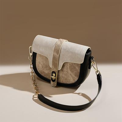 Bag New Autumn and Winter Crossbody Women's Bag Saddle Bag Color Matching One Shoulder Premium Small Bag Underarm Bag Luggage