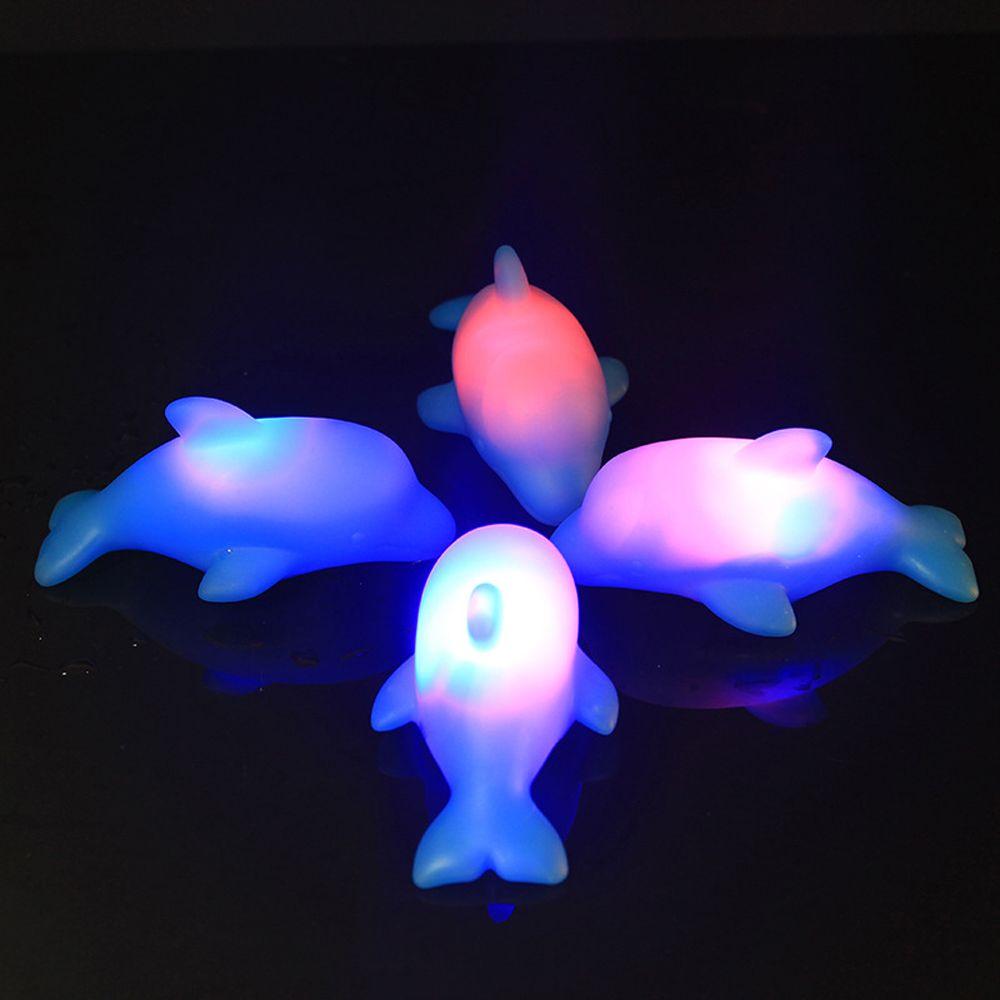 Bathroom Baby Dolphin Bath Toys LED Lamp Bath Toys Up Water Floating Toy Glowing Beach Toys