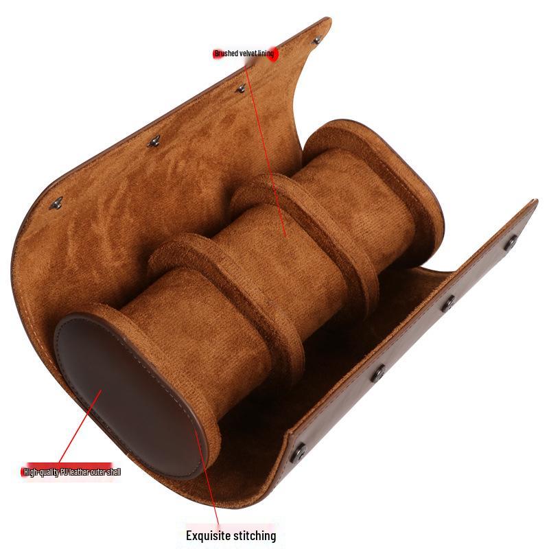 Stock Disponible Bolsa de Viaje Impermeable para Relojes de Cuero – Antiarañazos, Resistente al Desgaste, Almacenamiento Portátil para Relojes Mecánicos