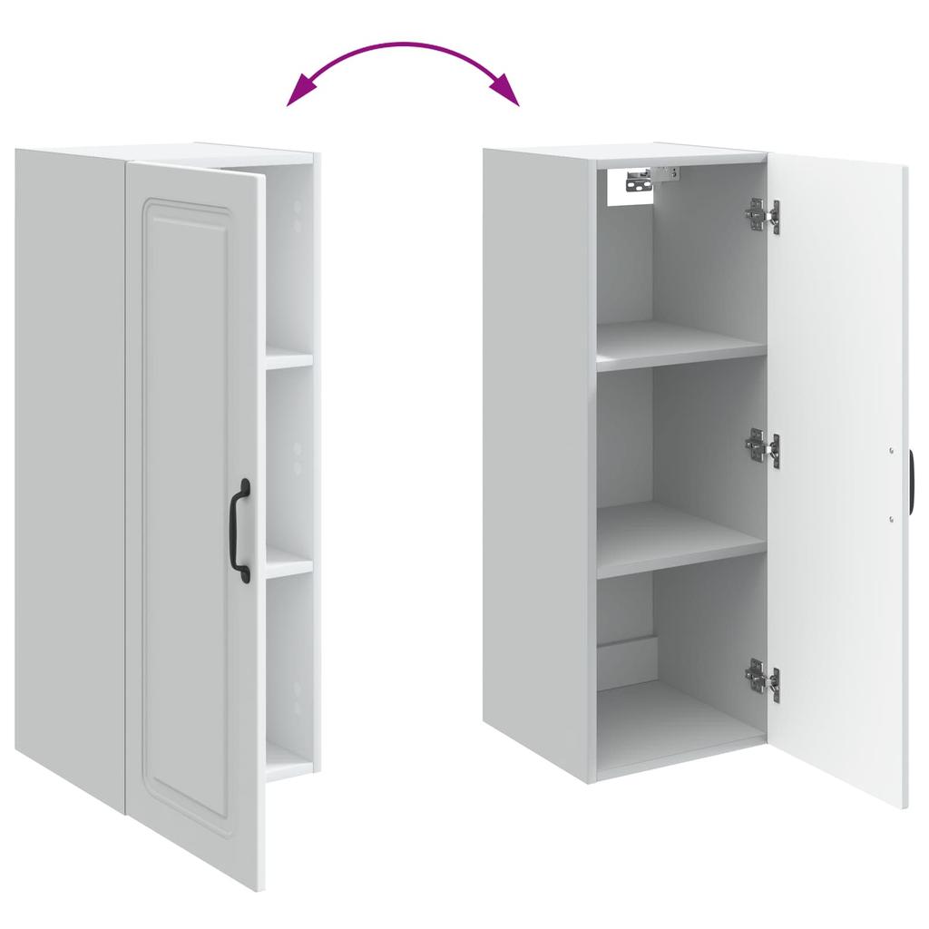 Wall Mounted Cabinet White 33 x 34.5 x 90 cm Engineered Wood
