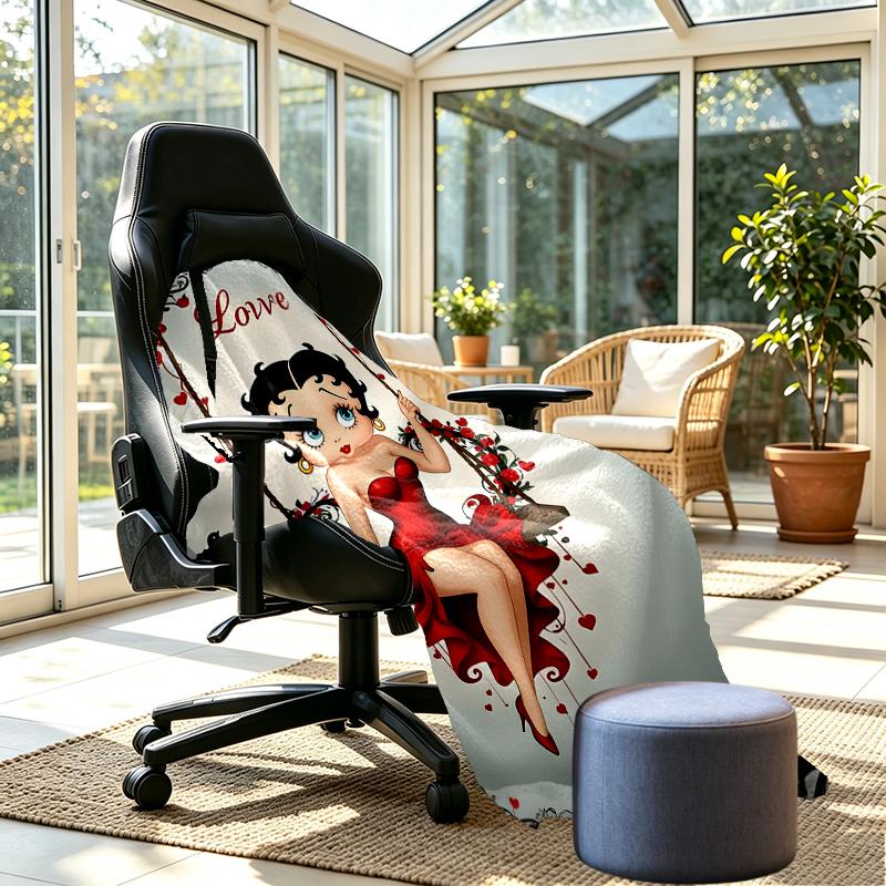 Betty Boop Print Blanket - Soft & Comfortable, for Bedroom, Travel, Sofa, Home Decoration - Birthday Christmas Gift for Friend