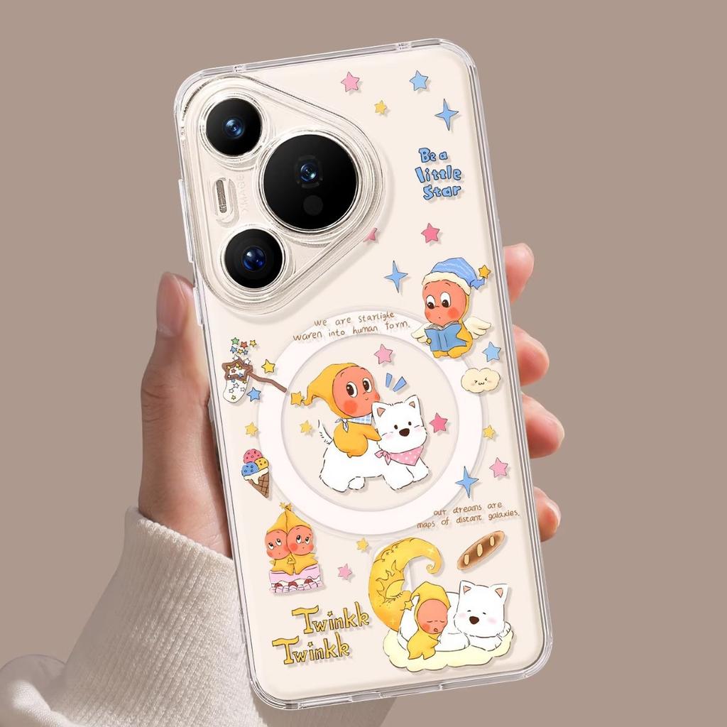Puppy Doll Mobile Phone Case Is Suitable for Huawei Pura90pro Magnetic Attraction 80ultra Cartoon Mate80 Transparent 60 Sets
