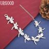 925 Sterling Silver Dragonfly Chain Bracelet Fashion Wedding Jewelry