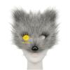 Halloween Half Face Plush Mask Artificial Fox Mask Supplies Horror Cosplay Props Carnival Cos Unisex Colorful Fox Mask For Gifts