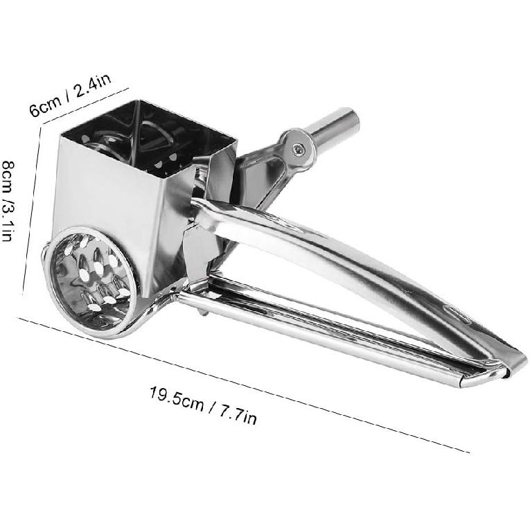 Stainless Steel Cheese Grater MultiFunction Hand Cranked Rotatable Cheese Cutter Kitchen Slicing Tool